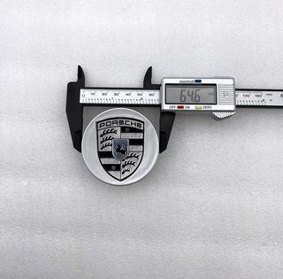 Centro de rueda Porsche plata escudo plata 65mm