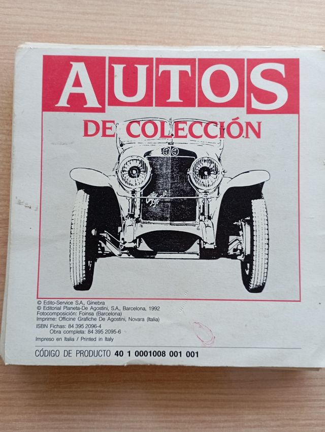 60 Fichas de Autos de colección 