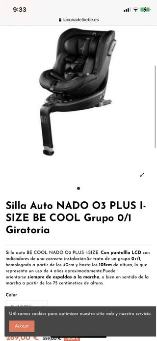 Silleta coche Nado O3 plus  grupo 0-1
