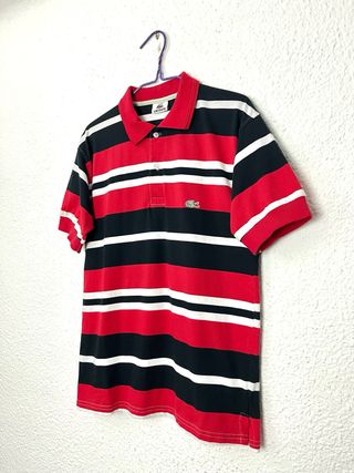 Polo Lacoste mujer talla M rojo negro blanco
