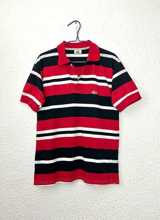 Polo Lacoste mujer talla M rojo negro blanco