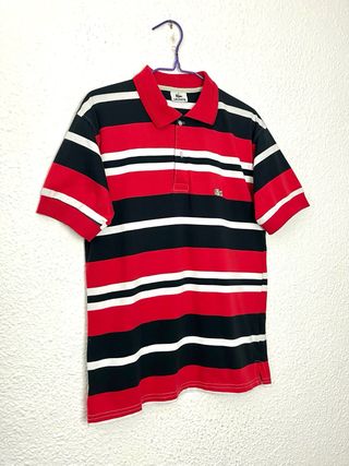 Polo Lacoste mujer talla M rojo negro blanco