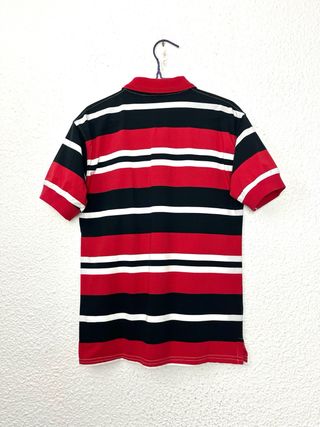 Polo Lacoste mujer talla M rojo negro blanco