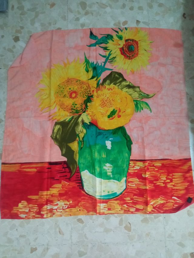 Pañuelo vintage de girasoles Van Gogh carré