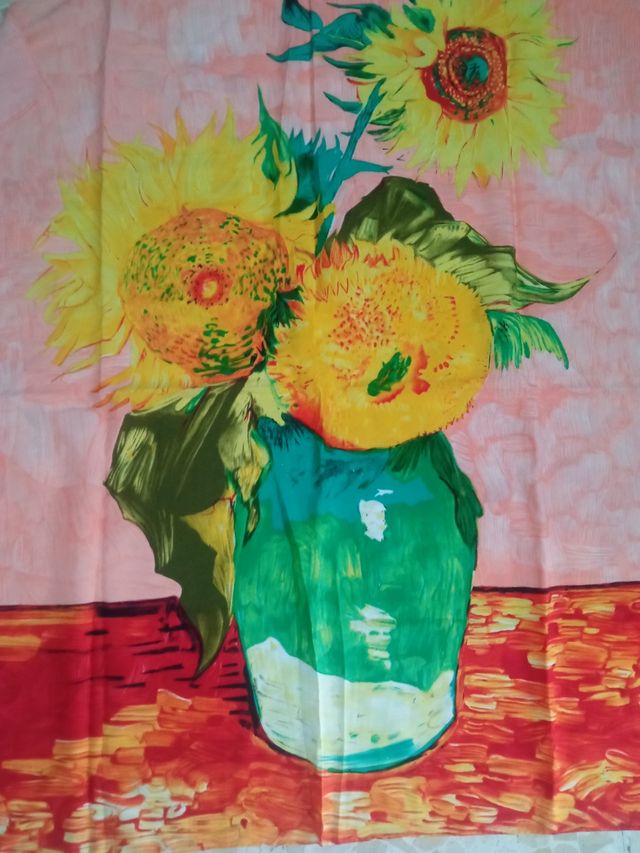 Pañuelo vintage de girasoles Van Gogh carré