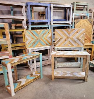 Consola recibidor diseño espiga