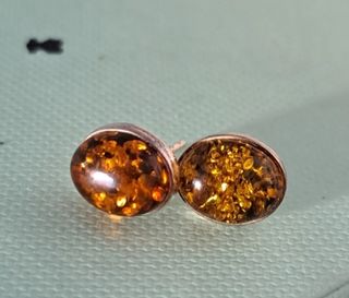 Pendientes de plata y ámbar 