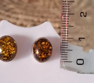 Pendientes de plata y ámbar 