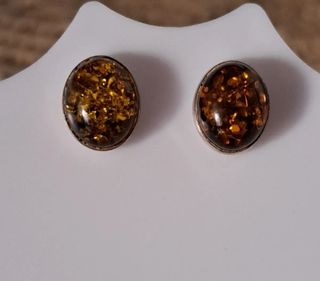 Pendientes de plata y ámbar 