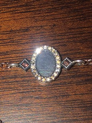 Pulsera chapada en oro rosa 18k con diamantes