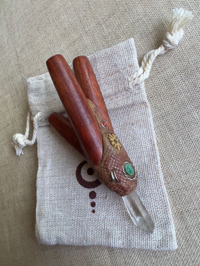 Kuripe doble salida madera y cuarzo