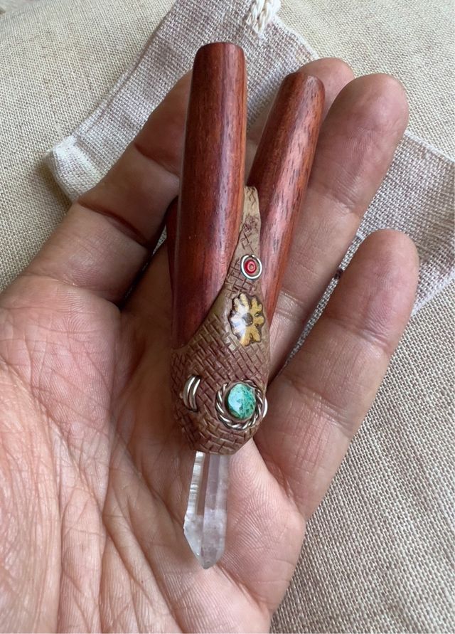 Kuripe doble salida madera y cuarzo