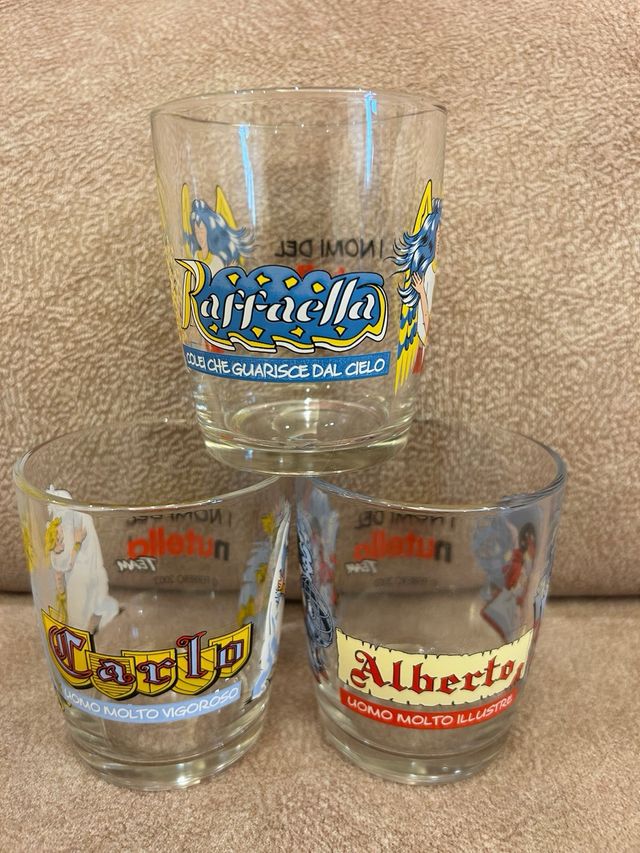 Bicchieri Vintage della Nutella con nomi