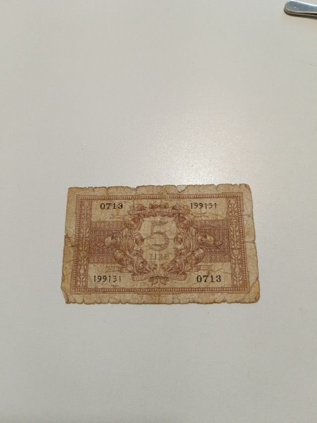 Biglietto 5 lire anni 40