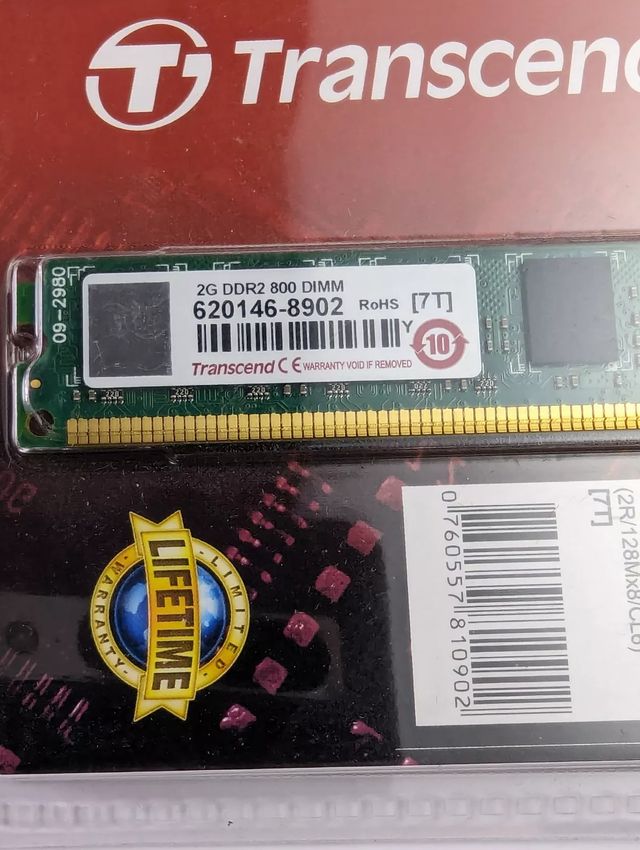 Memoria Transcend DDR2 U-DIMM 2GB Taiwán