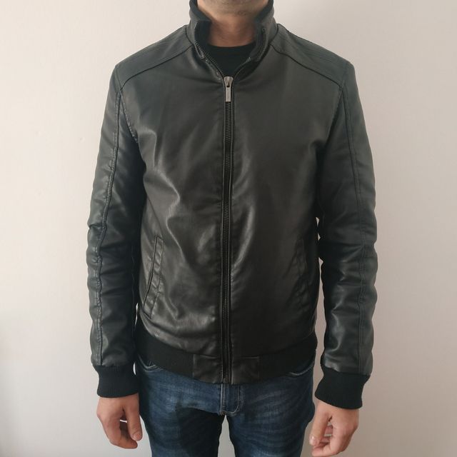 Biker jacket uomo nero