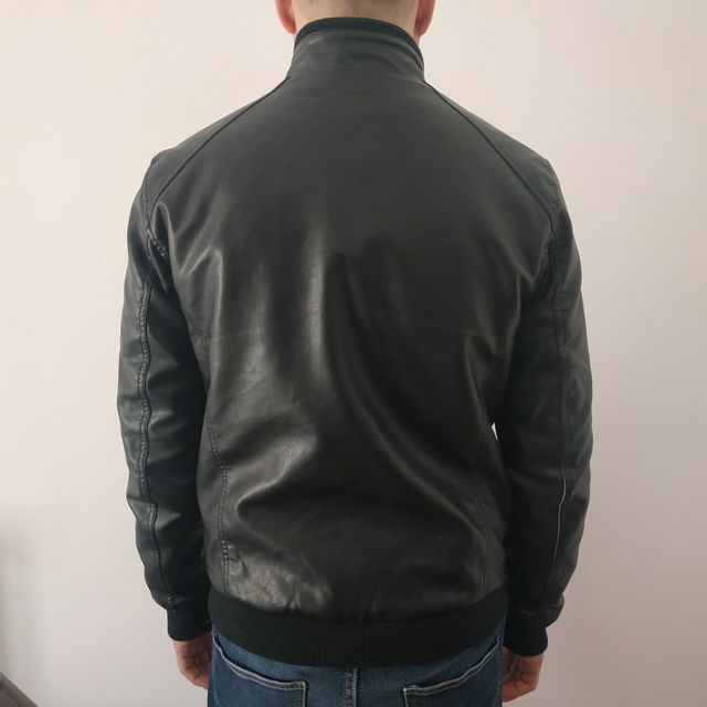 Biker jacket uomo nero