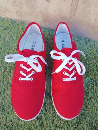Alpargatas hombre rojas. Talla 44