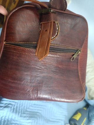 Maleta de cuero artesanal granate Max calidad