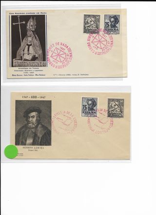 Lote 2sobres 1947 Hernan Cortes y Rodrigo Jimenez