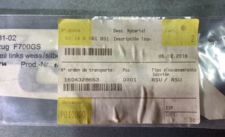 BMW F700 GS. CALCA LATERAL DERECHA