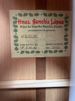 Guitarra Hnos Sanchíz López 1F Especial