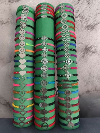 Pulseras macramé acero