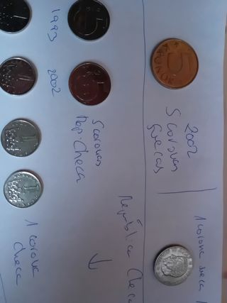 Monedas antiguas de Rep. Checa y Suecia
