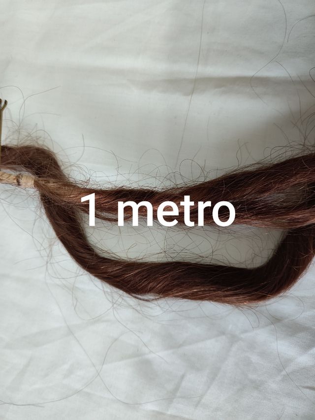 Dos mallas de pelo natural color cobrizo