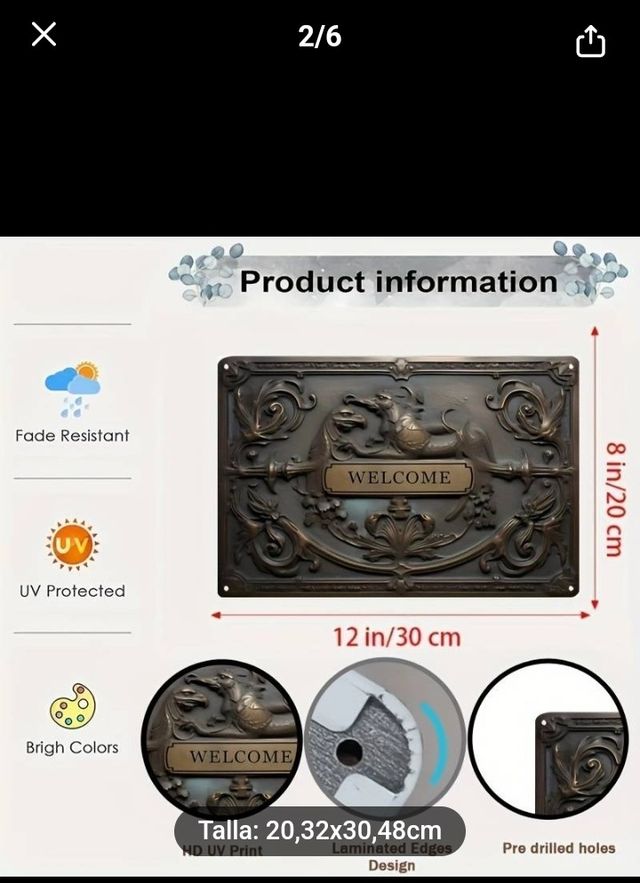 Cartel metalico 20x30 precintado