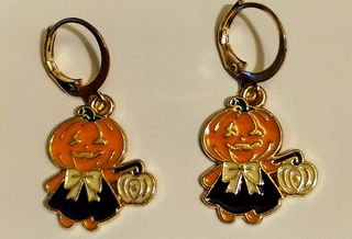 aretes pendientes calabaza halloween terror