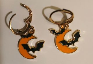 aretes pendientes murciélagos halloween