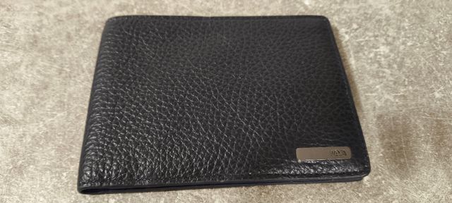 Portafogli in pelle nera/viola