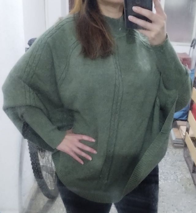 Jersey de punto color verde musgo