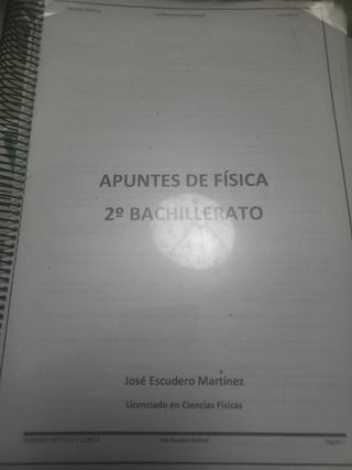 Apuntes física 2° bachillerato