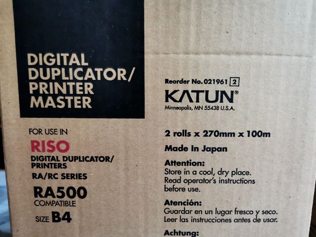 Rollos de impresión Riso Ra500