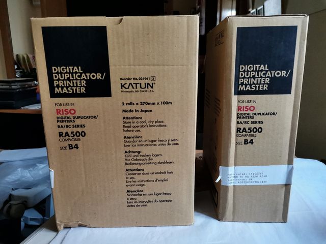 Rollos de impresión Riso Ra500