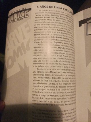Marvel excelsior indice oficial