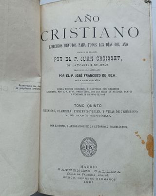 Pack (19€) 1901 Libro religioso año cristiano