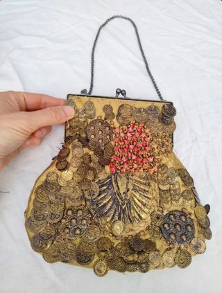 Bolso étnico dorado monedas privee