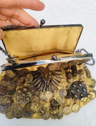 Bolso étnico dorado monedas privee