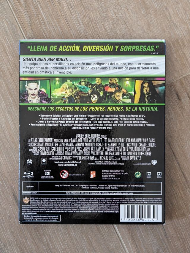 Escuadrón suicida bluray con extras