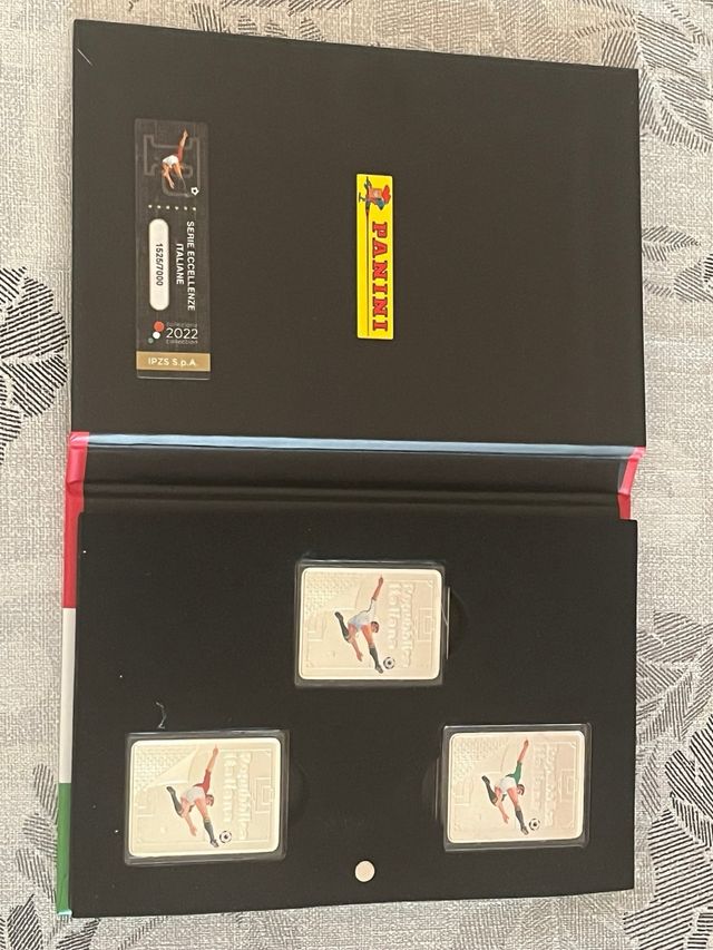 SET 3 MONEDAS 5€ ITALIA 2022 CROMOS FÚTBOL PANINI