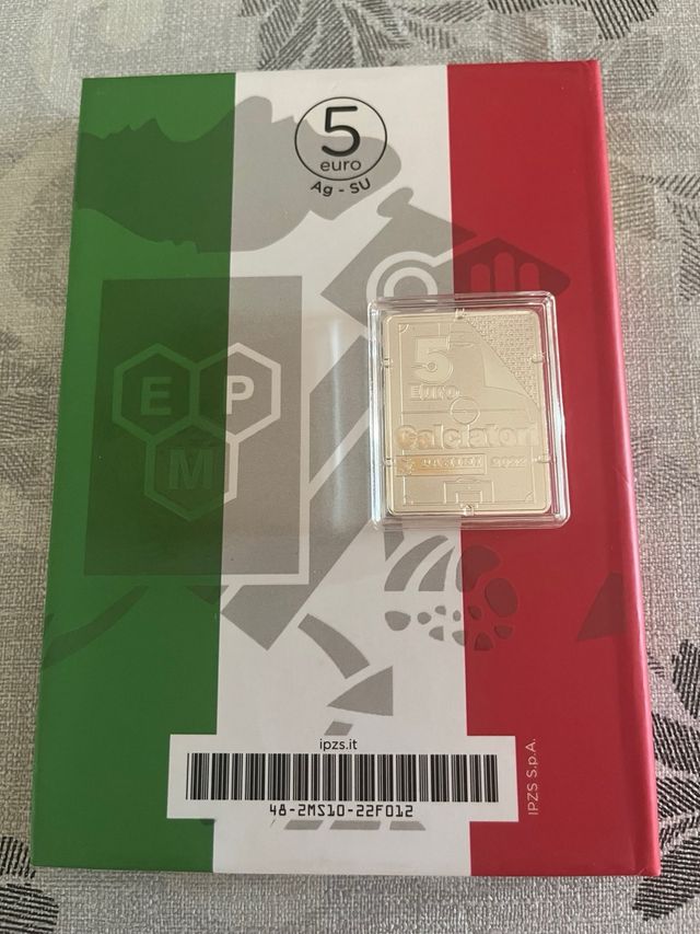 SET 3 MONEDAS 5€ ITALIA 2022 CROMOS FÚTBOL PANINI