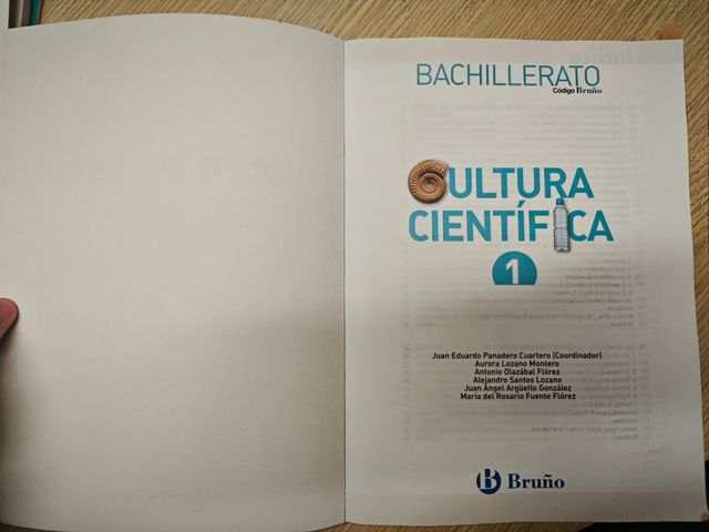 CULTURA CIENTIFIFICA BRUÑO 1 BACHILLERATO PROFESOR
