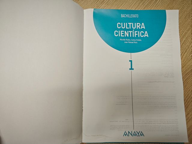 Cultura Científica 1 BACH. ANAYA (LIBRO PROFESOR)