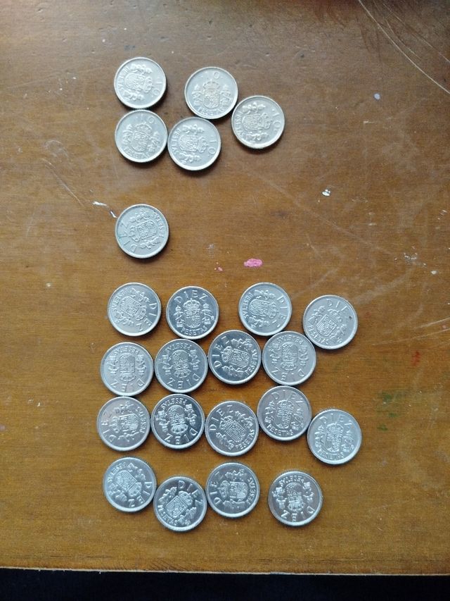 23 monedas 10 pesetas