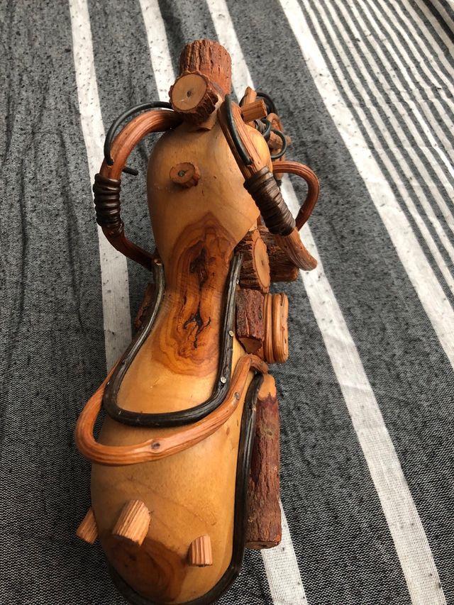 Decoracion artesanal madera Moto harley