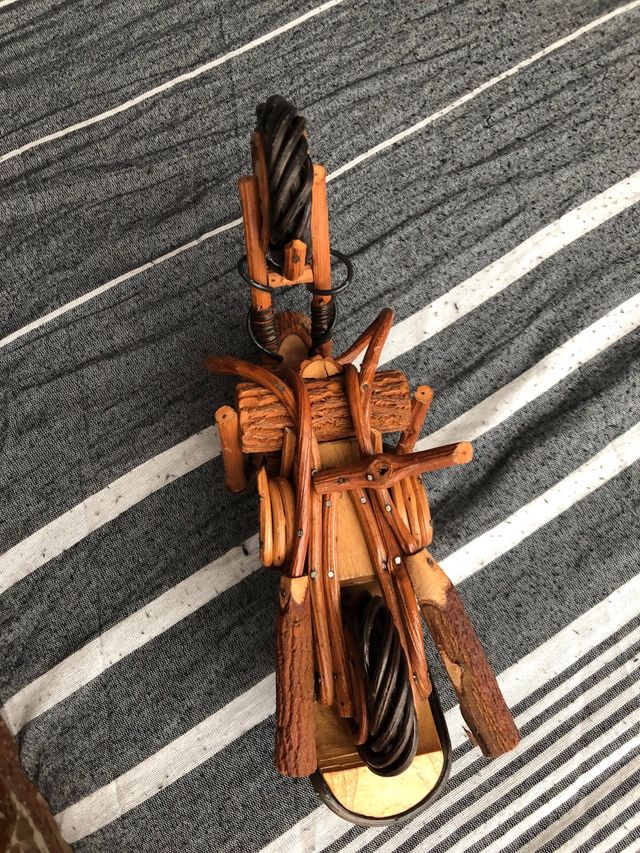 Decoracion artesanal madera Moto harley