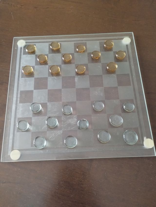 Scacchiera/dama in vetro